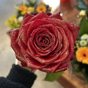 Rose pailletée